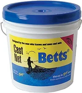 Betts 18-8 Series 18 Pro Mullet Cast Net 9 Ft Radius 1&#034; Mesh Clear Monofilament