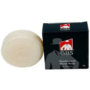 GBS Men's Sandalwood Shaving Soap 97% All Natural Enriched with Shea Butter An