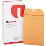 UNIVERSAL Manila Envelopes: #55 Envelope Size, Kraft, Top, Brown, 100 PK