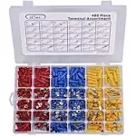 480pcs Wire Terminals Crimp Connectors, Elsky Mixed Assorted Lug Kit Insulated