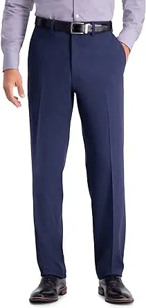 Haggar Men's Stretch Travel Performance Tailored Fit Suit Pants, Blue, 42 x 32