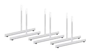 White Gridwall T Base Rectangular Tube With Levelers (Set of 3 Pairs) White Finish …