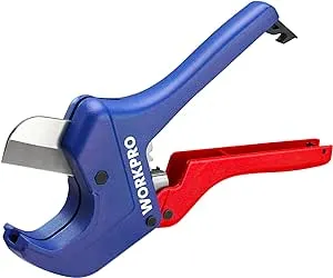 WORKPRO Ratchet PVC Pipe Cutter Tool, Up to 2-1/2", Pex Cutting Tool for Cutting PEX, PVC, PPR, and Plastic Hoses with Sharp 5Cr15MoV Stainless Steel Blades, Suitable for Home Repairs and Plumbers