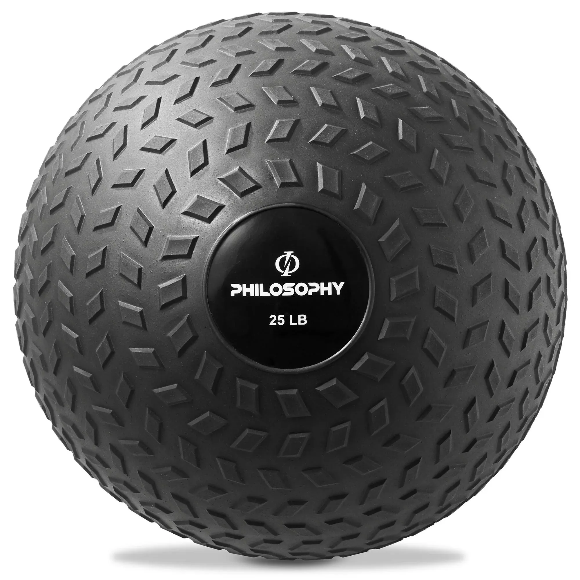 Philosophy Gym Slam Ball, 25 lb - Weighted Fitness Medicine Ball with Easy Grip Tread