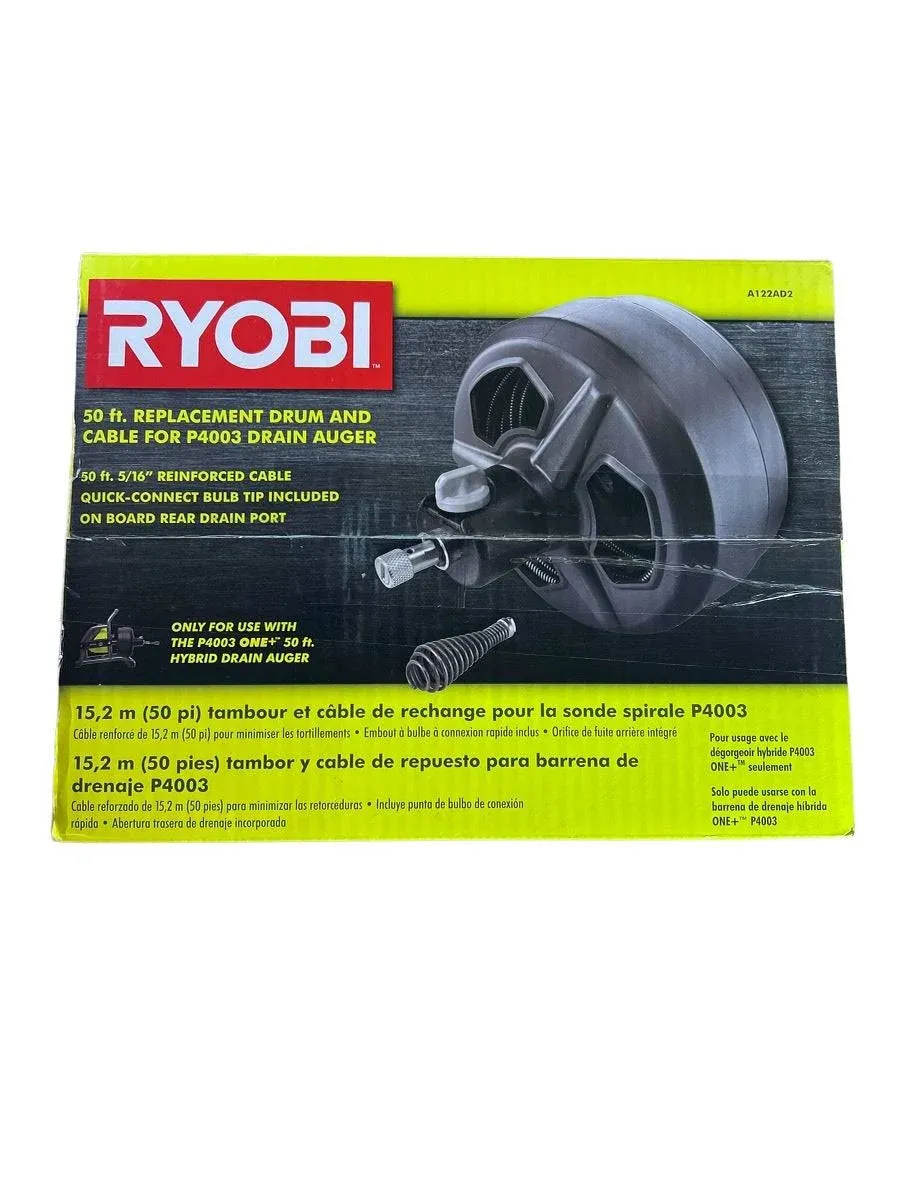 Ryobi 50 ft. Auger Replacement Drum for Hybrid Drain Auger P4003 - (Bulk Packaged)(A122AD2)