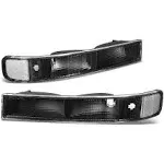 DNA Motoring BL-CEGS03-BK-CL1 Pair of OE Style Front Bumper Parking/Turn Signal Lights Compatible with 03-14 Express Savana 1500/03-23 Express