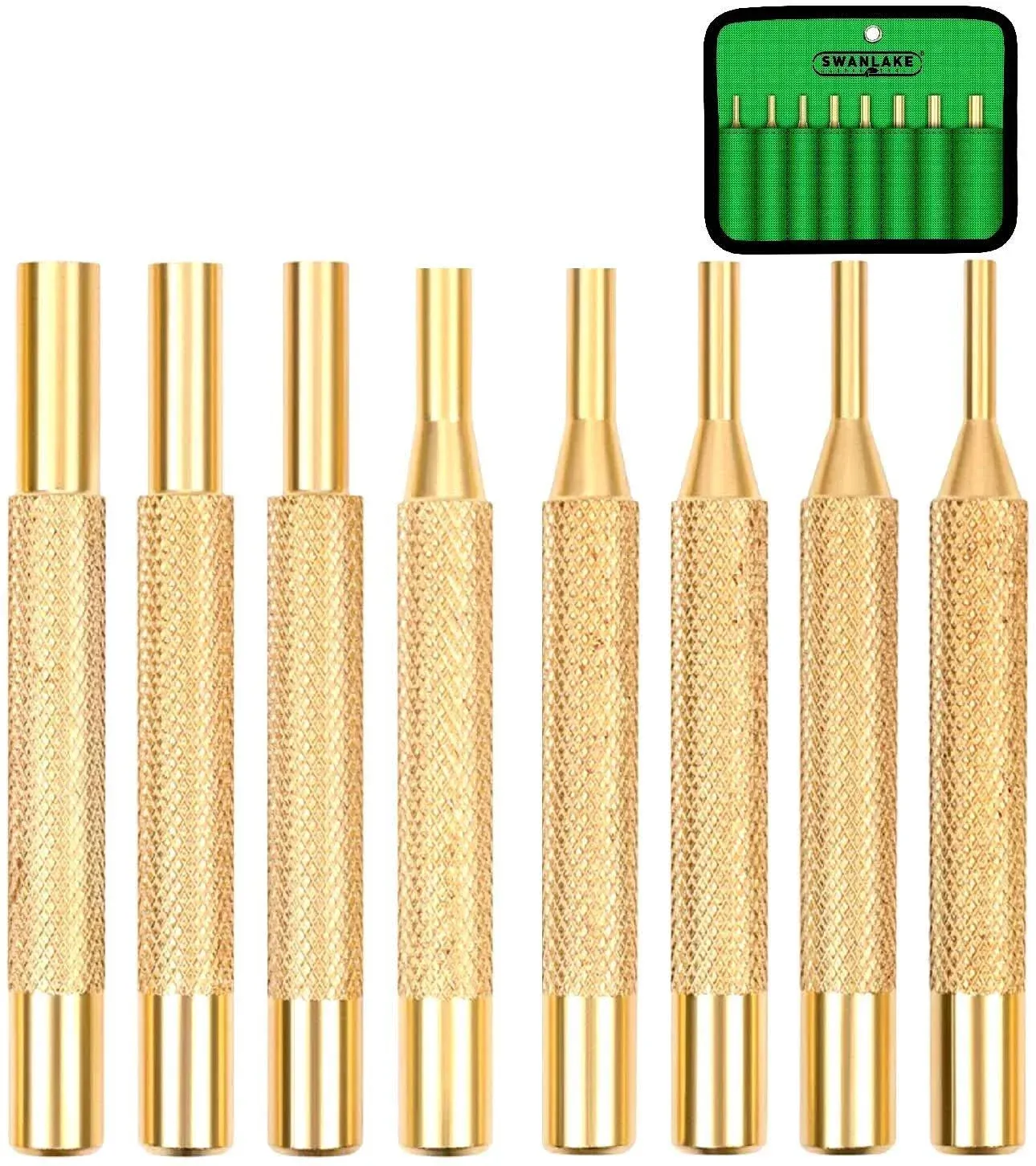 SWANLake 8-Piece Brass Pin Punch Set