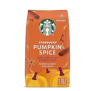 Starbucks Ground Coffee, Pumpkin Spice Naturally Flavored Coffee, 100% Arabica, Limited Edition, 1 Bag (17 Oz)