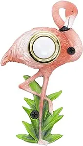 Waterwood Hand Painted Flamingo Doorbell - Wired & Illuminated Push Button Cast in Durable Polyresin