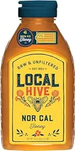 Local Hive North California Raw Unfiltered Honey 16oz. 100% US honey sourced from American bees and beekeepers.