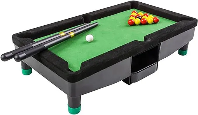 9" Travel Mini Pool Table, Complete Small Pool Table Set for Children