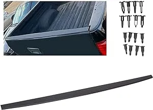 ECOTRIC Tailgate Molding Cap Top Cover Compatible with 2007-2013 Toyota Tundra Tailgate Spoiler Protector W/Retainers Replacement for TO1904101 65717-0C051 Black