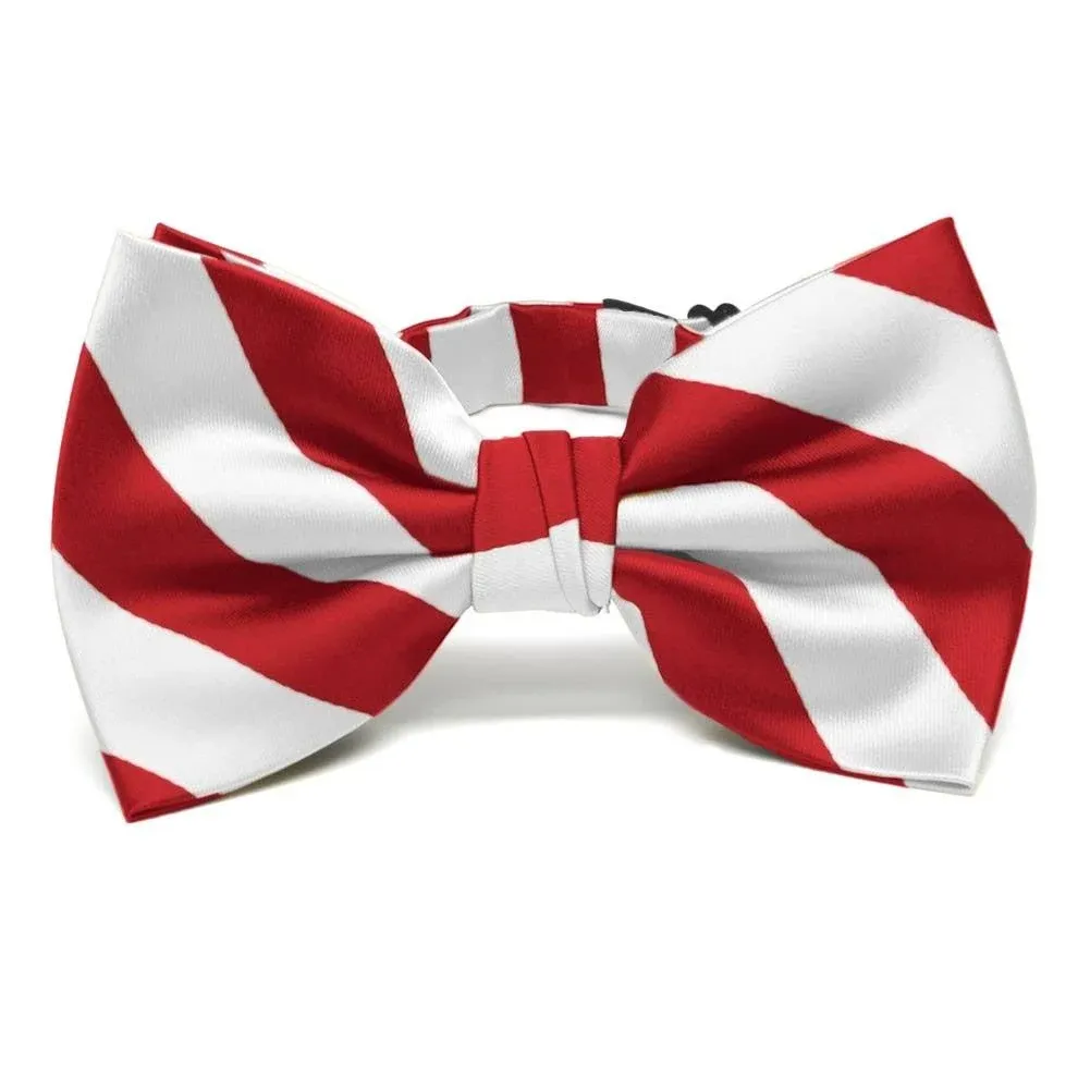 tiemart Men&#039;s Pre-tied Adjustable Striped Bow Tie