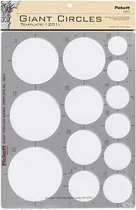 Pickett Giant Circles Template, Circle Range 1-1/4 to 3-1/2 Inches in Diameter (1201I)