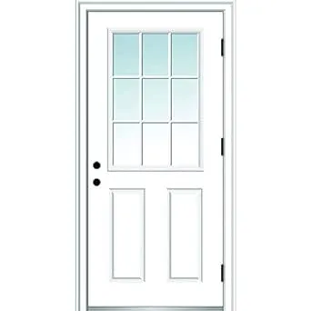 National Door Company ZZ364577L Fiberglass Smooth, Primed, Left Hand Outswing ...