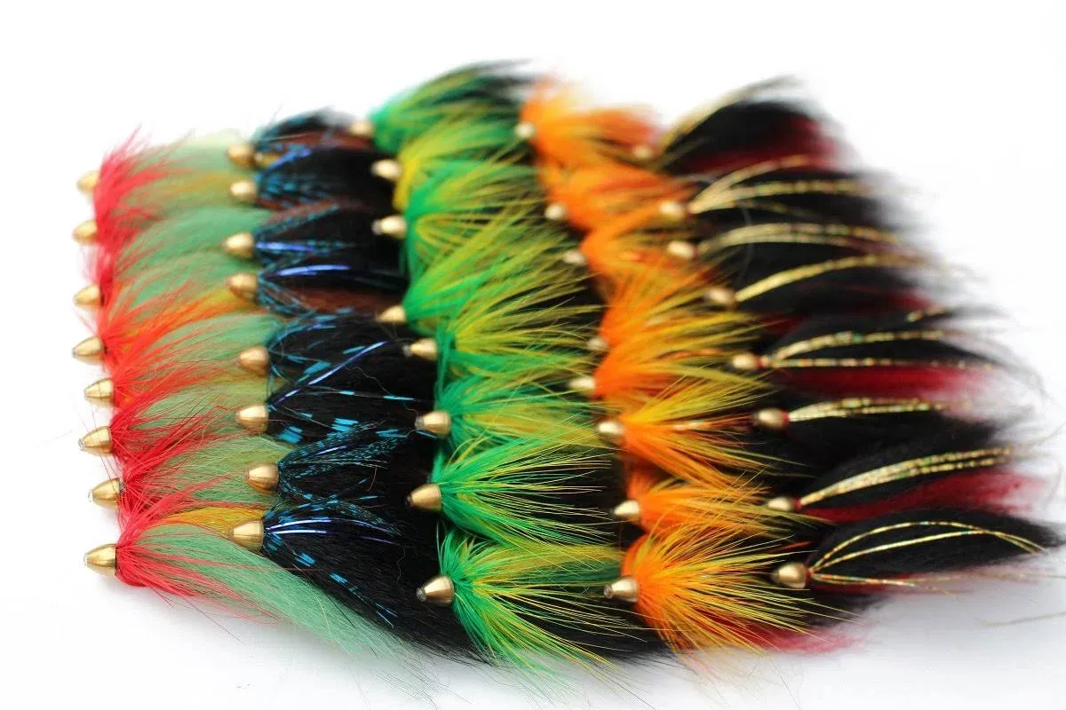 Tigofly 40 Pcs/Lot Cone Head Tube Fly 5 Colors Assorted Streamer Fly Salmon Trout Steelhead Fly Fishing Flies Lures Set