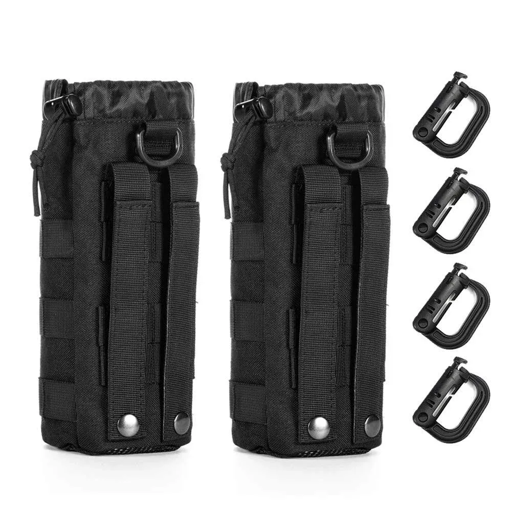 Upgraded Tactical Drawstring Molle Water Bottle Holder Tactical Pouches