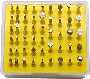 Oudtinx 50-Piece 1/8-Inch Diamond Coated Rotary Burrs Set