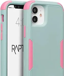 ERSO Commuter Series Case Compatible with iPhone 11 Case - Blue Aqua Pink