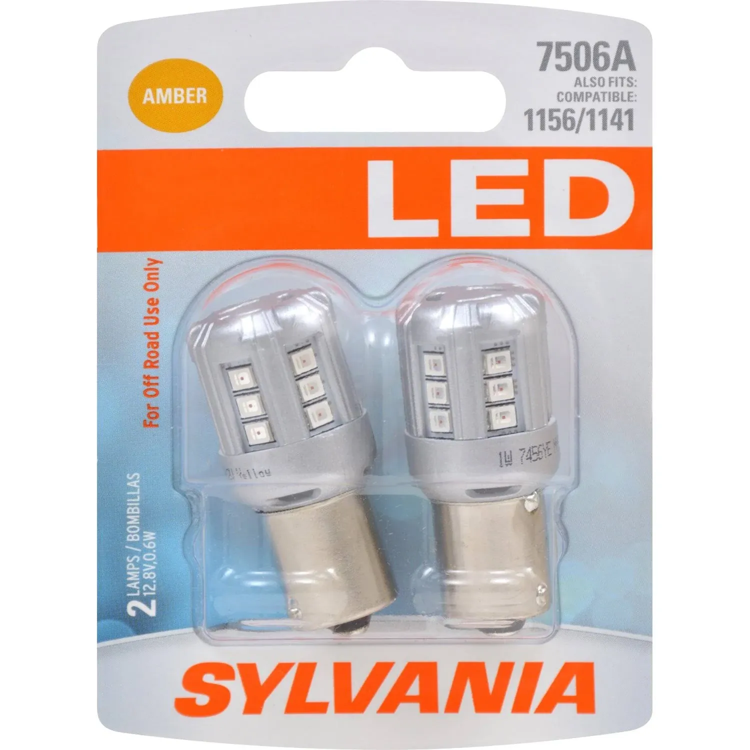 SYLVANIA - 7506 LED Amber Mini Bulb - Bright LED Bulb (Contains 2 Bulbs)