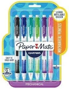 Paper Mate Clear Point 6pk #2 Mechanical Pencils 0.7mm Multicolored