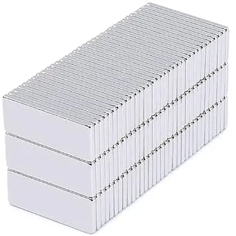 100pcs Small Rectangular Neodymium Magnet Heavy Duty for Crafts, Refrigerator, Cruise, Tool Storage, Industrial, 20x8x1.5mm