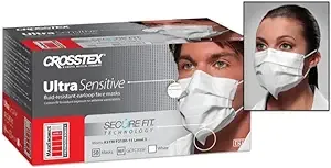 Crosstex Securefit Ultra Sensitive Earloop Mask, 1 pack , White GCFCXSSF