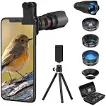 Selvim Phone Camera Lens Phone Lens Kit 4 in 1, 22X Telephoto Lens, 235° Fisheye