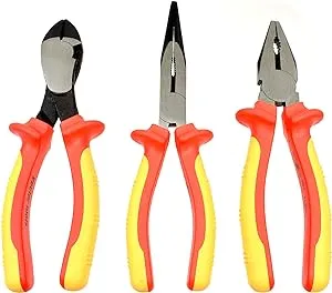 3-Piece Set Insulated Electrician Pliers Cutter Set, 1000V Tested -  New