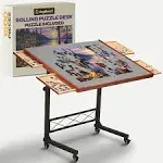 Jigsaw Puzzle Table/Rolling Puzzle Desk - 1500 Piece Puzzle Board with Bonus ...