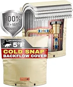 Redford Supply Co. Cold Snap (5°F), Backflow Preventer Cover, Backflow Cover, 24" W x 24" H, Pipe Insulation, Sprinkler Valve Cover, Sprinkler Covers for Outside, Well Pump Cover (Beige)