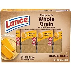 Lance Sandwich Crackers, Whole Grain, Cheddar Cheese, 8 Pack - 8 6 pack sandwiches, 12 oz