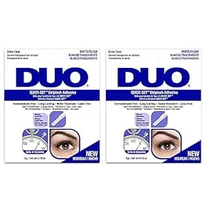 DUO Quick-Set Clear False Strip Lash Adhesive, Dries Invisible, 0.18 oz, 2-Pack