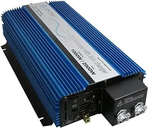 AIMS Power PIC100012120S Pure Sine Inverter, 1000 Continuous, 2000W Surge (Peak Power), Selectable 25A or 55A Battery Charger, Built in Transfer Switch, 12V DC Input