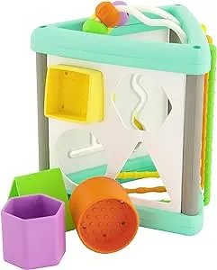 Infantino Activity Triangle & Shape Sorter with Four Shapes, Sensory Toy, 3-48 Months, Multicolor