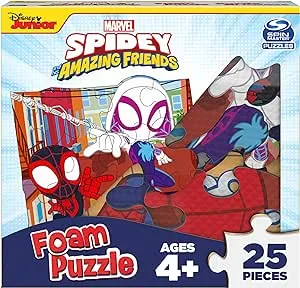 Marvel 25-Piece Jigsaw Foam Spidey Puzzle for Kids Ages 4 and Up