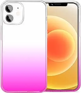 JJGoo Compatible with iPhone 12 Case & iPhone 12 Pro Case Clear Soft Transparent Shockproof Protective Slim Thin Bumper Phone Cover for iPhone 12 and 12 Pro - 6.1 inch, Pink Gradient