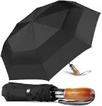  Large Folding Golf Umbrella - Compact Mens Umbrellas Travel Rain and 1.Black