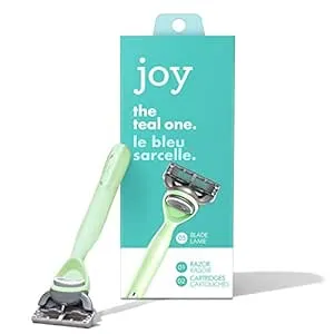 Joy Female Razor Handle and 2 Blade Refill Cartridges, Teal