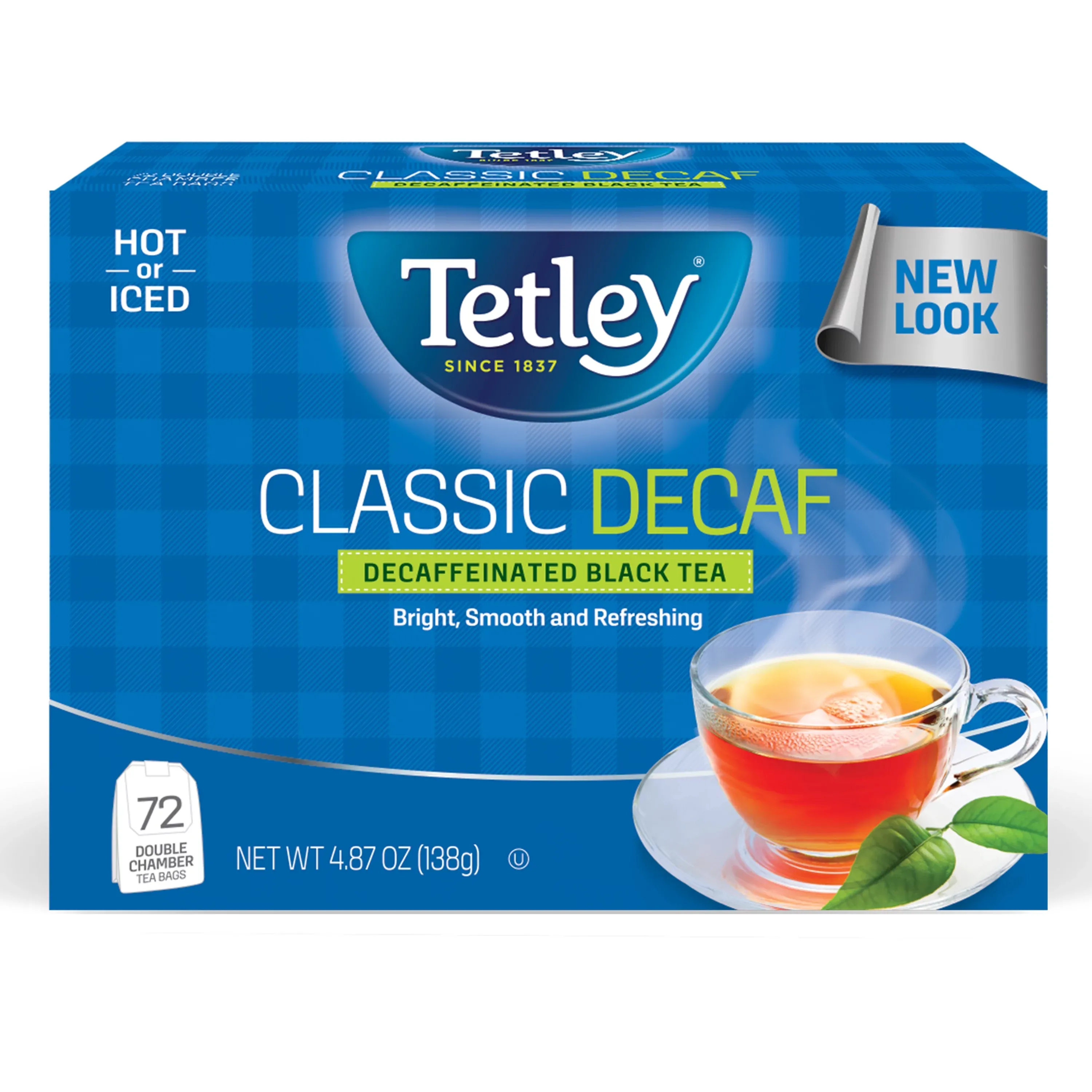 Tetley Black Tea, Classic Decaf, Decaffeinated, Bags - 72 bags, 4.87 oz