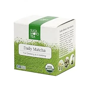 Japanese Green Tea Organic Daily Matcha for Drinking and Cooking, 2 oz