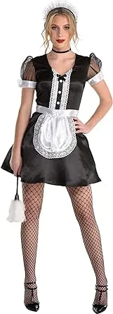 Amscan Black & White Maid For You Costume For Women - High-Quality, Comfortable & Stylish Outfit Perfect For Halloween & Themed Parties - 1 Set, Small (2-4)