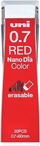 Uni Mechanical Pencil Lead Nano Dia Color 0.7mm, Red(U07202NDC.15)