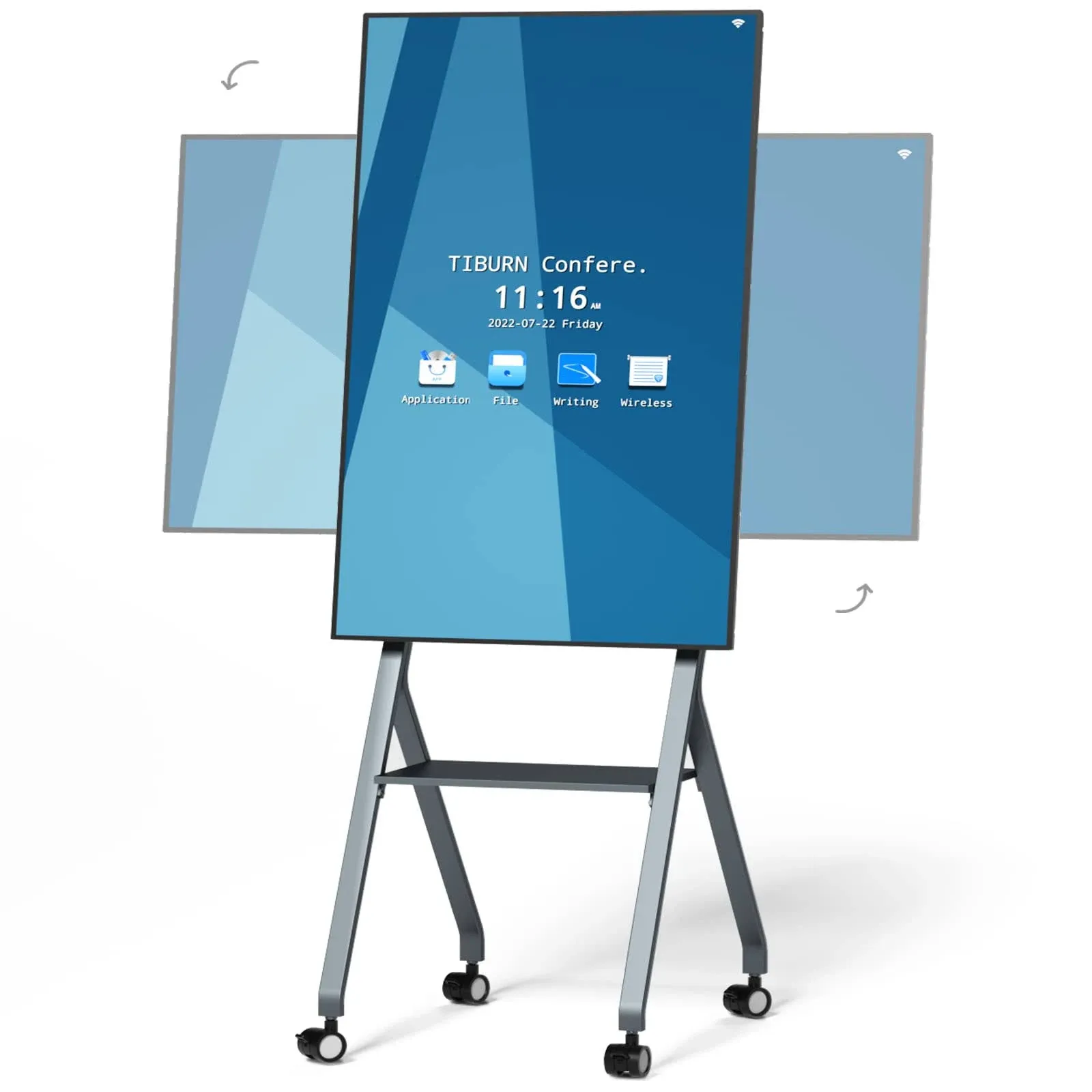 TIBURN Smart Whiteboard 55\\" 4K UHD Rotating Nano Capacitive Smartboard