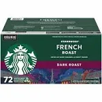 Starbucks Coffee, Ground, Dark Roast, French Roast, K-Cup Pods - 72 pack, 0.42 oz each