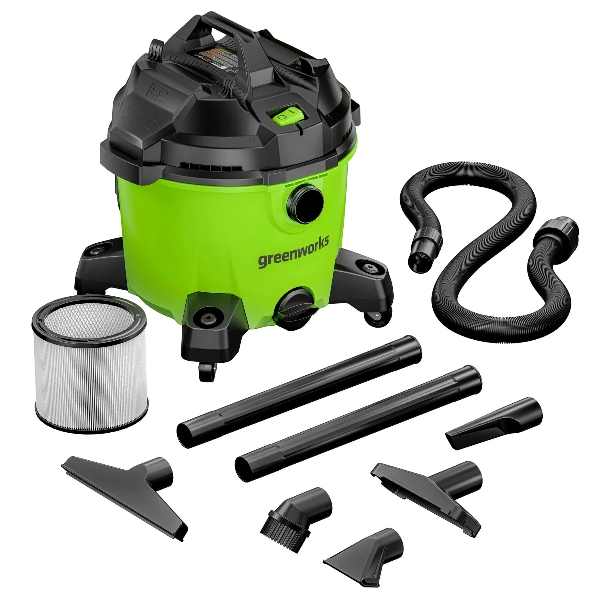 Greenworks 9 Gallon Wet &amp; Dry Vacuum Cleaner VUA801 - 1.6 Peak HP Motor