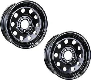 eCustomrim 2-Pack Trailer Wheel Black Rims 15 x 5 Modular Style 5 Lug On 4.5 in.