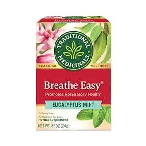 Traditional Medicinals - Breathe Easy Seasonal Tea - Promotes Respiratory Health - 16 Tea Bags