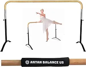 Artan Balance Ballet Barre Portable for Home or Studio, Height Adjustable Bar for Stretch, Pilates, Dance or Active Workouts, Single or Double Bar,