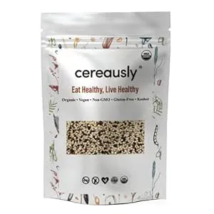 CEREAUSLY Organic Tri-Color Quinoa – Premium Royal Quinoa from Bolivia – Kosher and Non-GMO Quinoa Bulk – Vegan and Gluten-Fee Cooking Quinoa – 4 LB